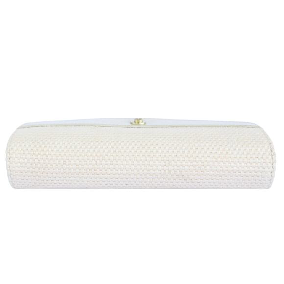 Vintage 1980's Extra Large ETIENNE AIGNER Cream Woven Wallet Clutch - Picture 6 of 8